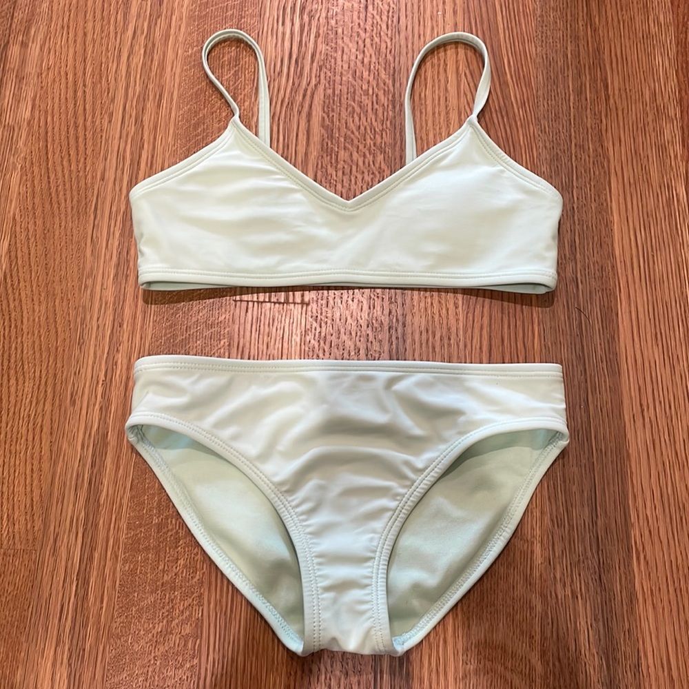 Girls light green swimsuit